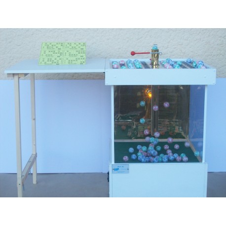 Boulier de loto à air pulsé sur roulettes avec sa table