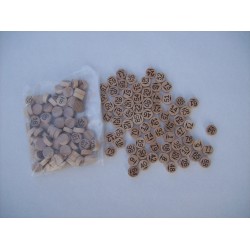 90 jetons de loto en hêtre