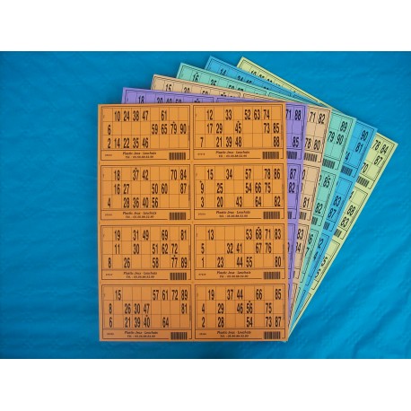 100 Plaques de 8 cartons de loto (soit 800 grilles)