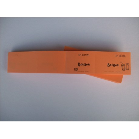 Carnet de 200 tickets "Boisson"  pour manifestations - Lot de 1 carnet