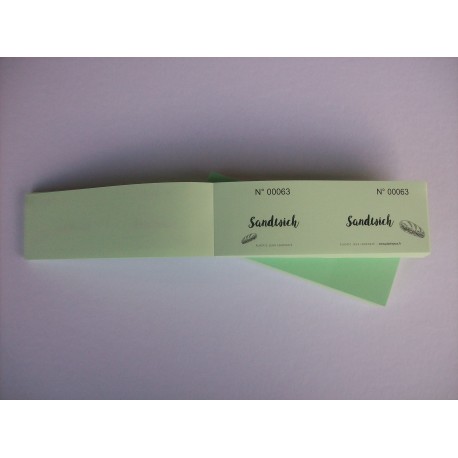 Carnet de 200 tickets "Sandwich"  pour manifestations - Lot de 1 carnet