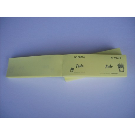 Carnet de 200 tickets "Frite"  pour manifestations - Lot de 1 carnet