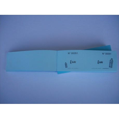 Carnet de 200 tickets "Eau"  pour manifestations - Lot de 1 carnet