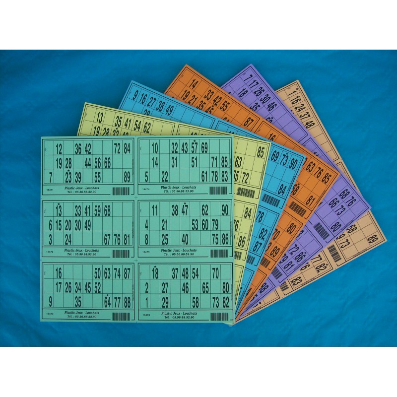 Loto Bingo - 6 grilles de Loto sur Une Plaque en Carton epaisseur
