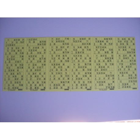 Plaque de 36 cartons de loto - lot de 1 plaque