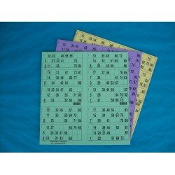 Plaque de 10 cartons de loto réversible - Lot de 5 plaques
