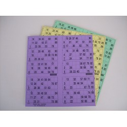 Plaque de 10 cartons de loto - Lot de 50 plaques