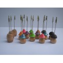 Figurine porte-tickets en hêtre